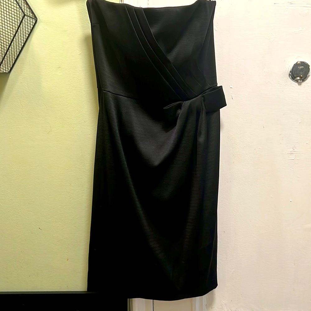White House Black Market strapless black cocktail dress Size: 6